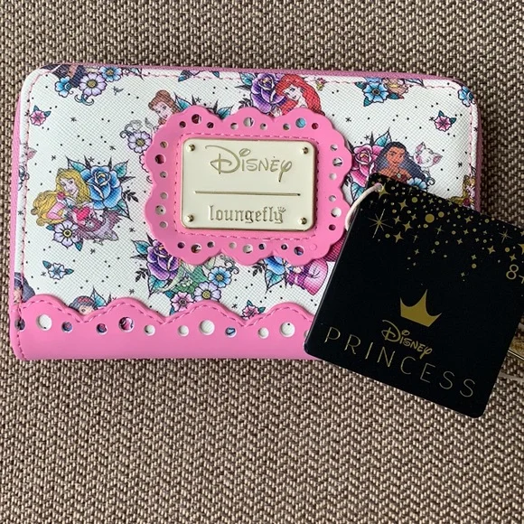 FINAL PRICE! Loungefly Disney Princess Tattoo AOP Zip Around Wallet - Picture 15 of 15
